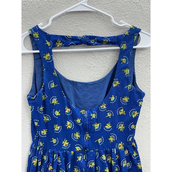 Lanz of Salzburg Womens Dress Size Unknown Blue Midi Floral Vintage Open Back - Picture 5 of 8